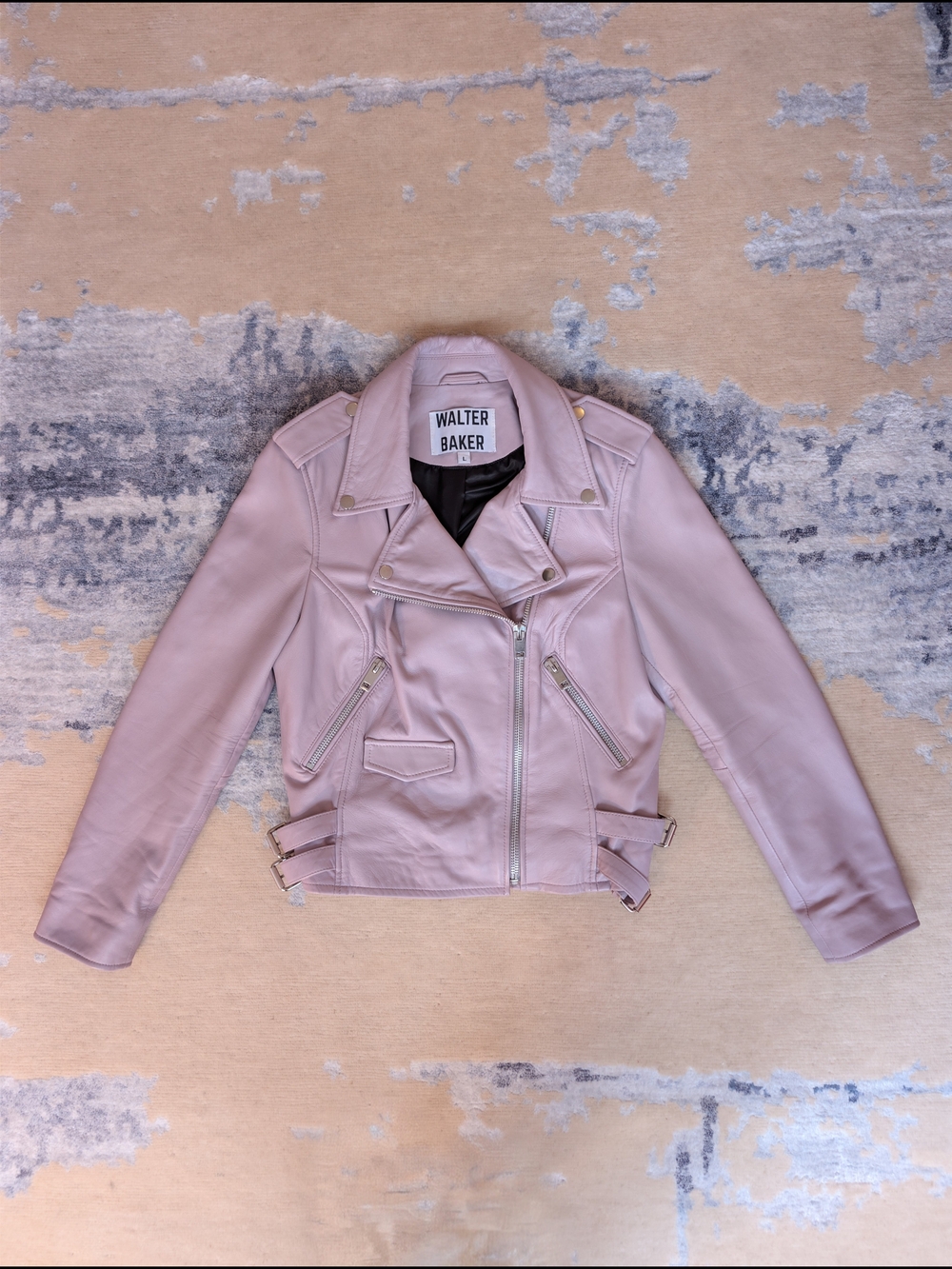 Walter Baker Soft lavender Lamb Leather Moto Jacket
